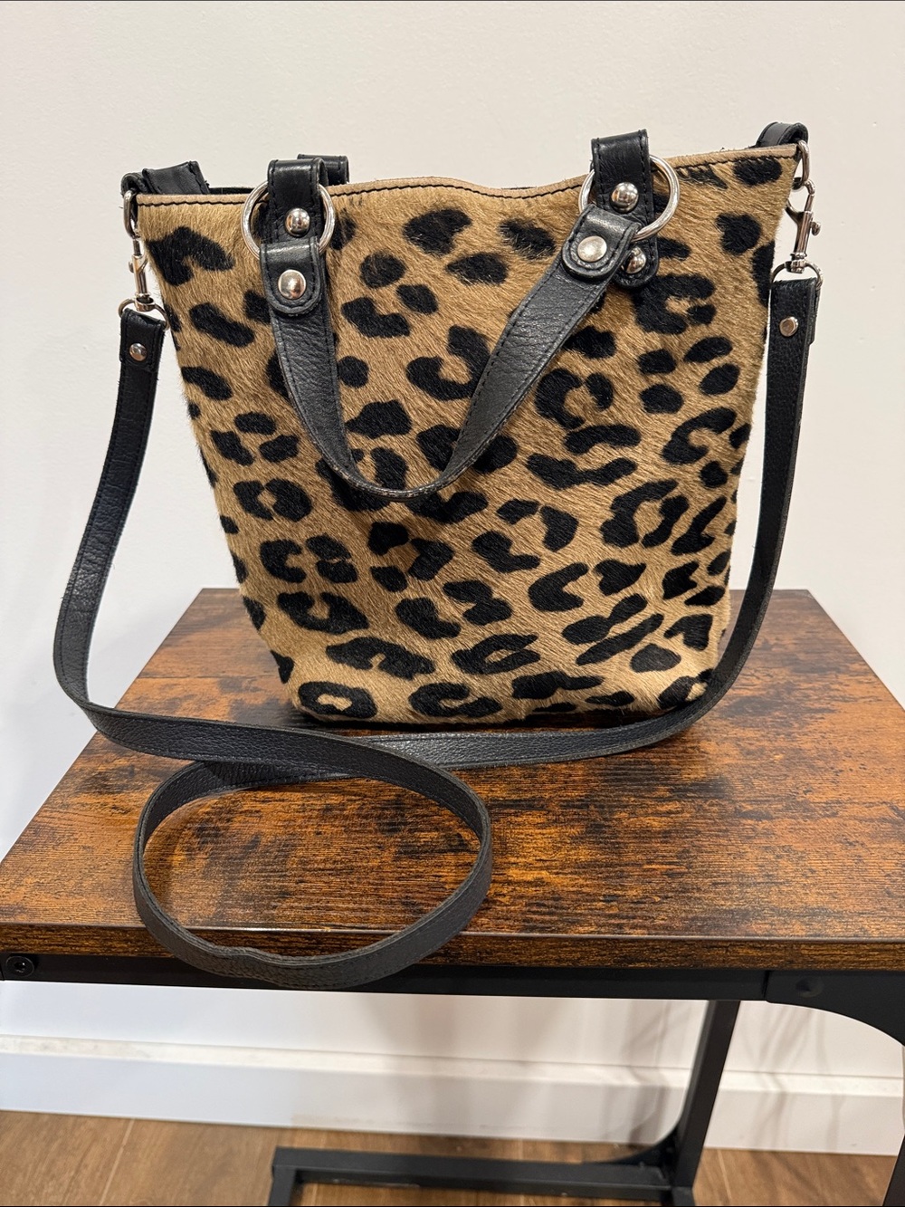 Maurizio Taiuti Brown Leather
Calf Hair Tote Bag